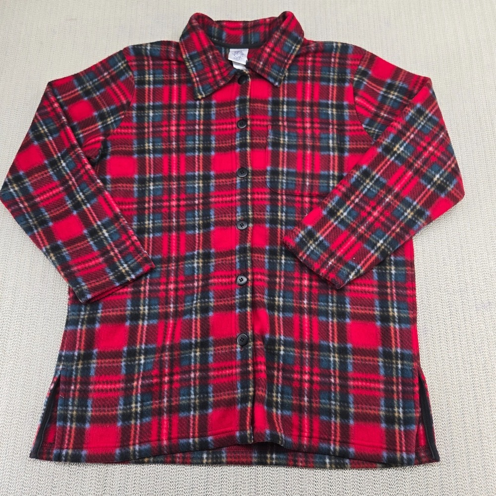 Just My Size‎ Flannel Shirt Womens Extra Large Button Front Red Plaid Shacket